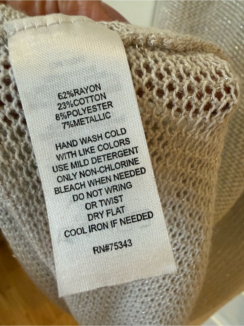 Cynthia Rowley Shimmer Knit V-Neck Tank in Light Silver-Beige - Picture 4 of 8